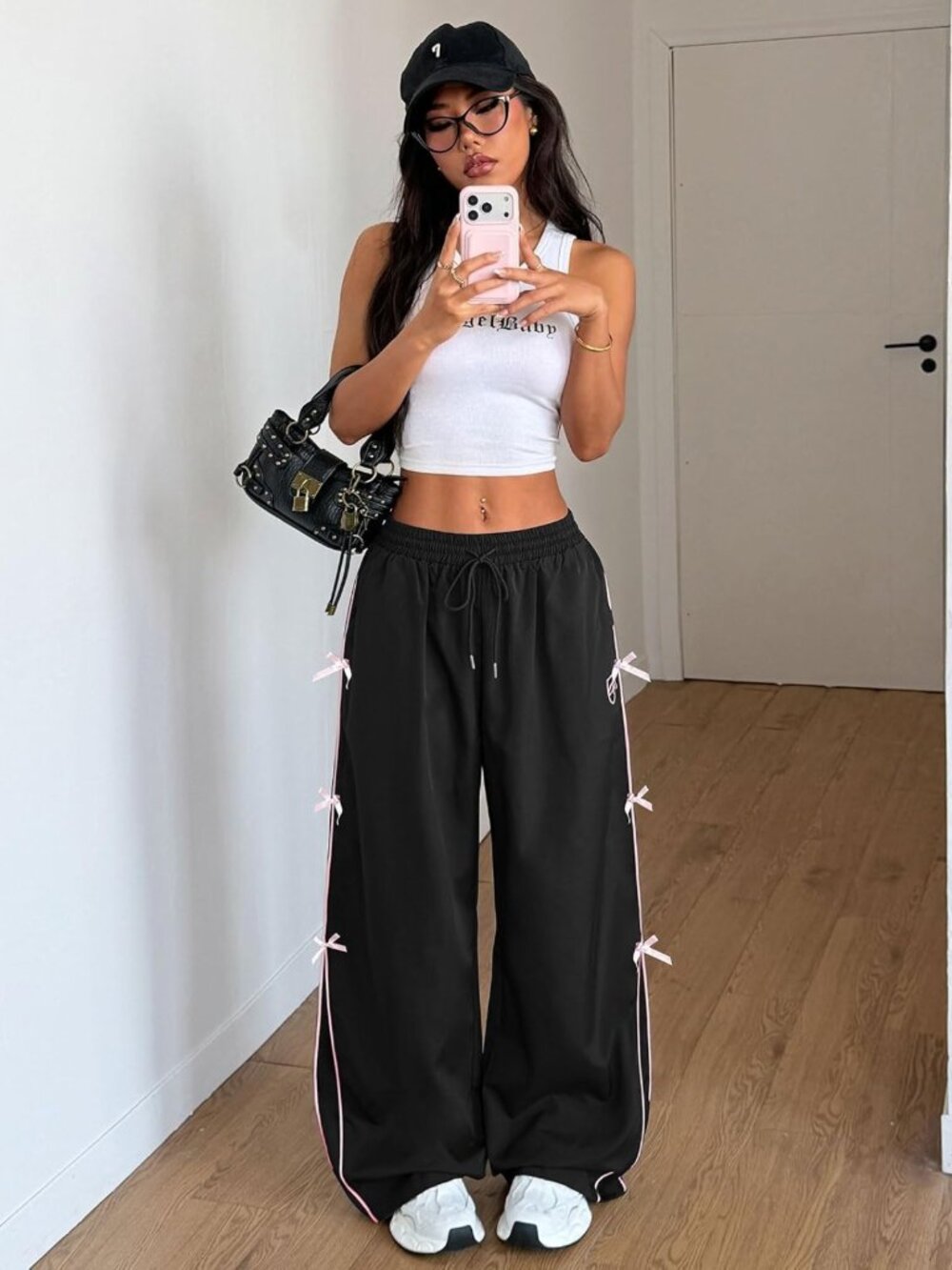Trendy Y2K Baggy Wide Leg Parachute Pants with Pockets for Women - Comfy - Picture 5 of 5